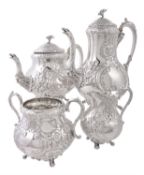 Y A silver baluster four piece tea and coffee service by William Aitken