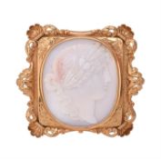 An 1880s hardstone cameo of Persephone