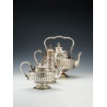 Y A French silver kettle, tea pot and coffee pot by Maison Odiot