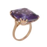 An French Art Nouveau early 20th century amethyst dress ring