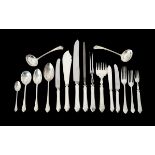 A silver Pembury pattern table service for twelve settings by Mappin & Webb