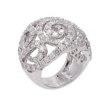 A scrolled diamond dress ring