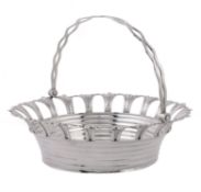 A George III silver circular basket by Richard Morton & Co.
