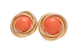 Y A pair of coral ear clips