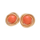 Y A pair of coral ear clips