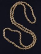 A gold coloured long chain by Bulgari