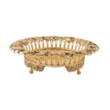 A George IV silver gilt circular dessert basket by William Eley & William Fearn