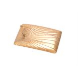 An 18 carat gold curved rectangular card case by Horace Woodward & Co Ltd