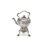 Y A Victorian silver ovoid kettle on stand by John Samuel Hunt