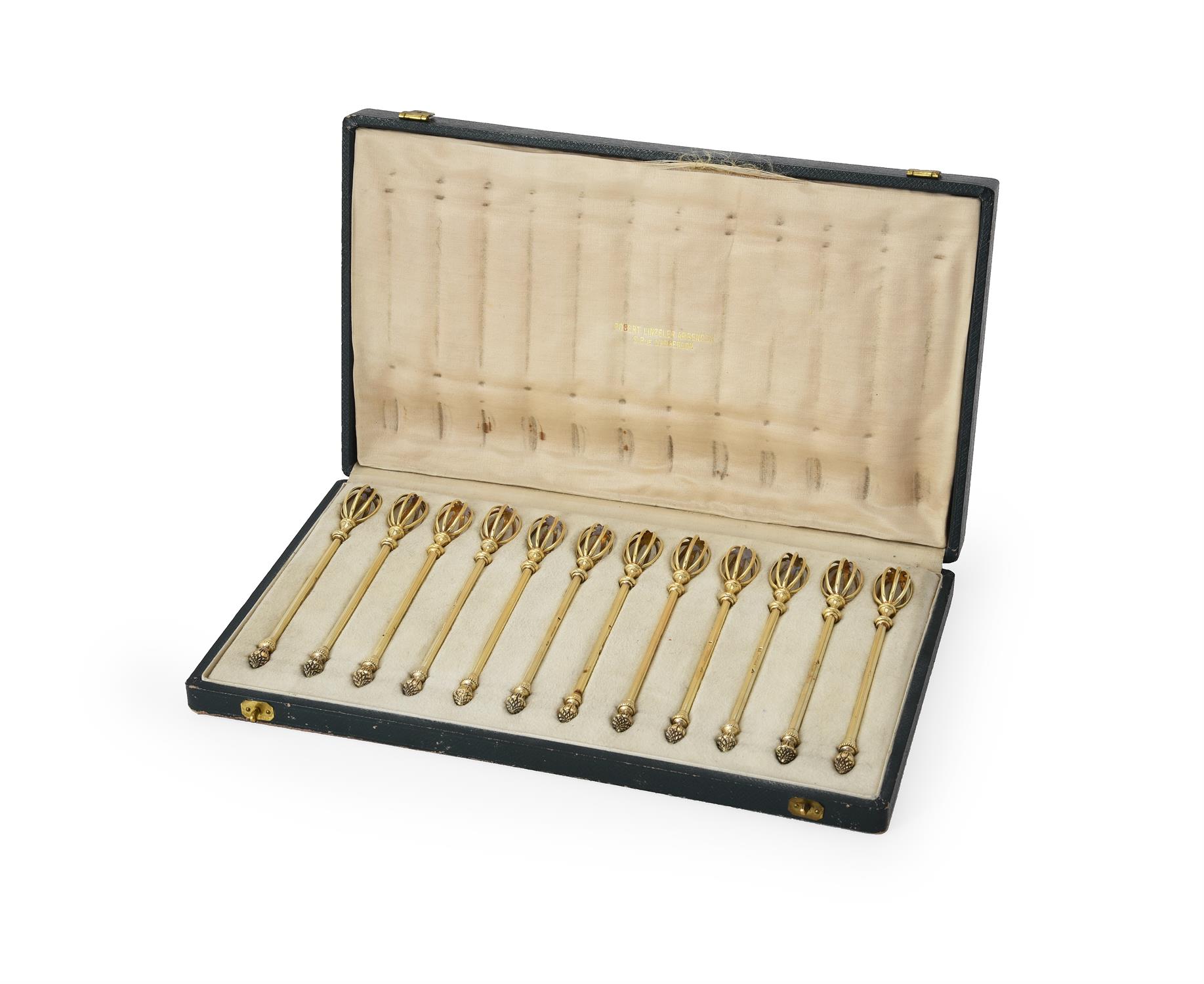 A set of twelve French silver gilt cocktail stirrers by Robert Linzeler & Cie. - Image 2 of 3