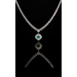 A diamond and emerald necklace