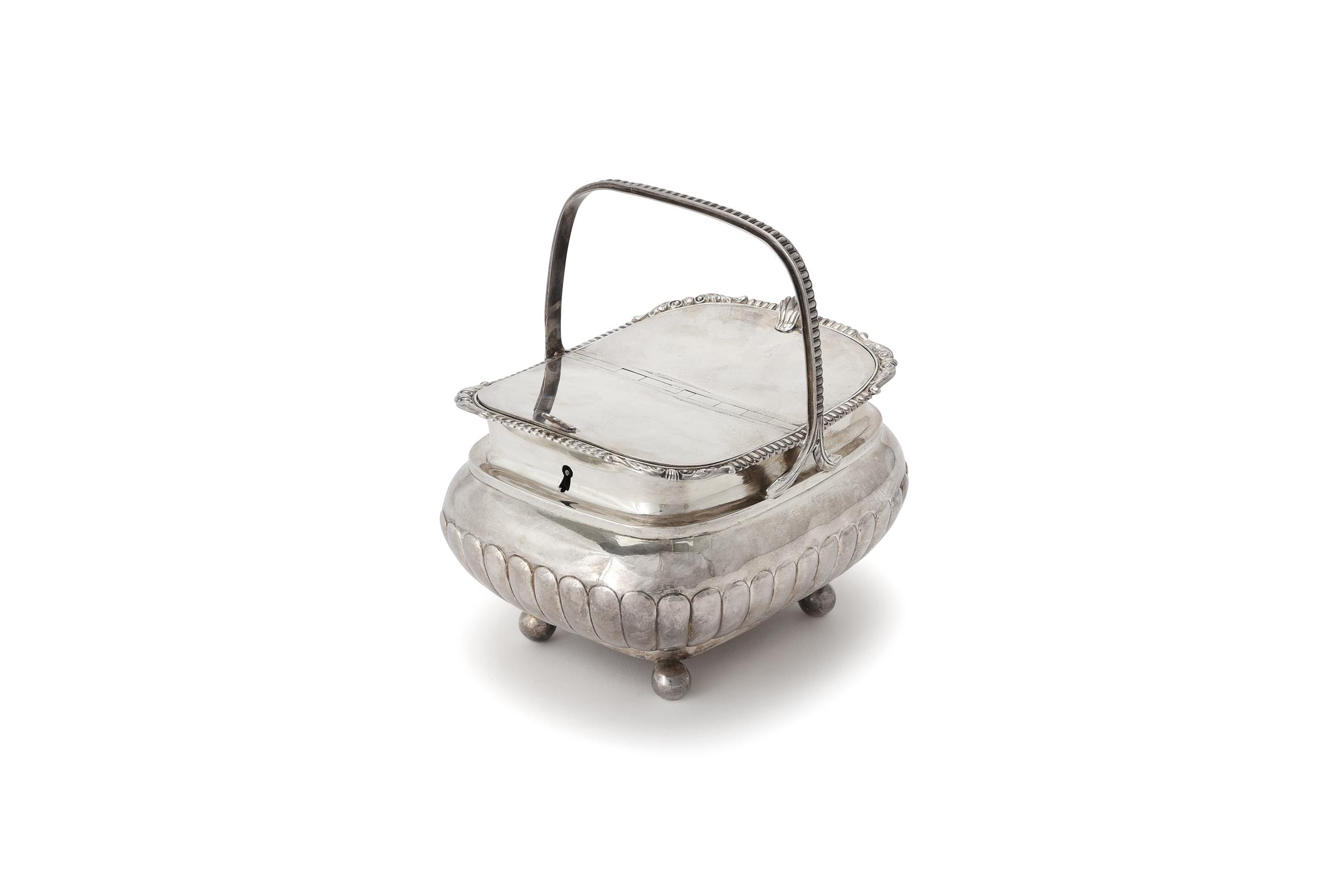 A George III silver oblong twin compartment tea caddy by Daniel Pontifex - Image 2 of 3