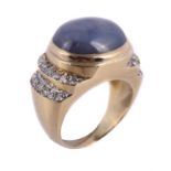 A star sapphire and diamond ring