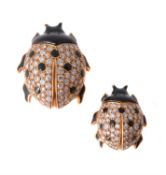 A pair of Coccinelle brooches by Cartier