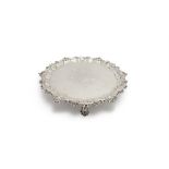 A George II silver shaped circular salver by John Swift