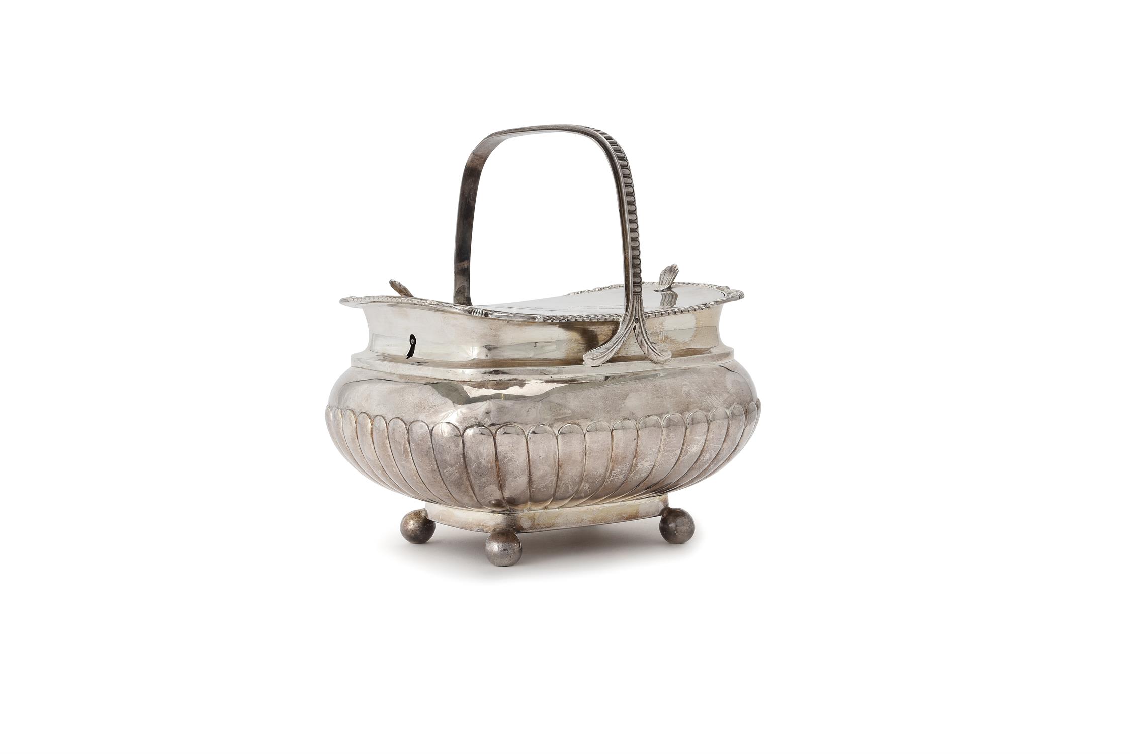 A George III silver oblong twin compartment tea caddy by Daniel Pontifex