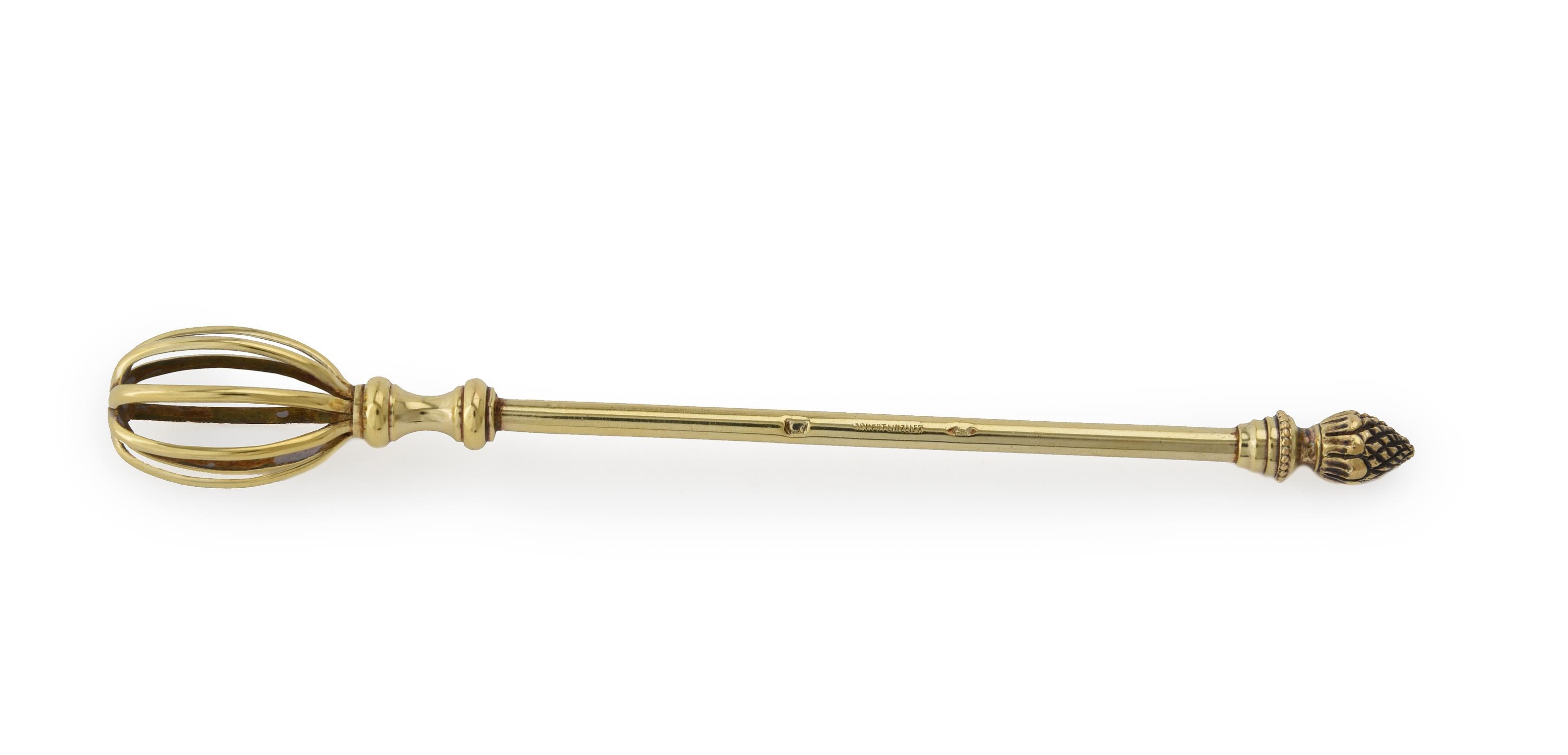 A set of twelve French silver gilt cocktail stirrers by Robert Linzeler & Cie. - Image 3 of 3