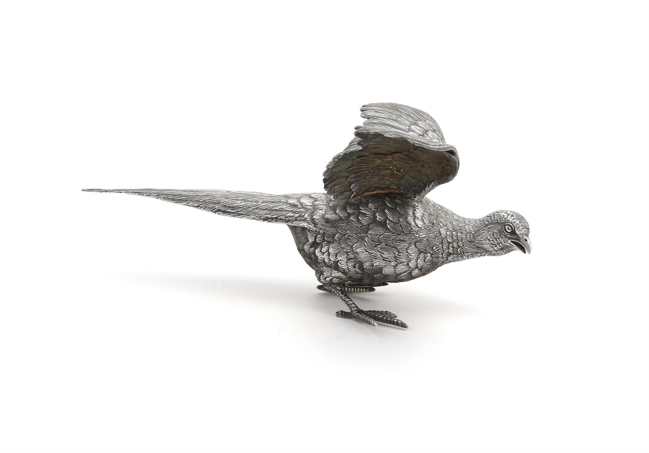 A pair of silver large models of pheasants by Francis Howard Ltd - Image 2 of 4