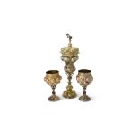 A German silver parcel gilt cup and cover