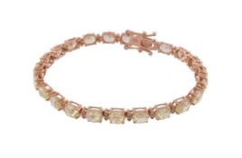 A yellow diamond and diamond tennis bracelet by Crivelli