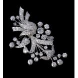 A diamond floral spray brooch