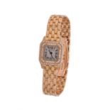 Cartier, Mini Panthere, ref. 1131, a lady's 18 carat gold and diamond bracelet watch