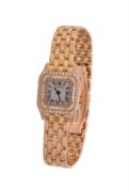 Cartier, Mini Panthere, ref. 1131, a lady's 18 carat gold and diamond bracelet watch