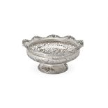 A silver shaped circular centre bowl by James Dixon & Sons