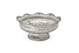 A silver shaped circular centre bowl by James Dixon & Sons