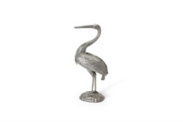 A Continental silver large model of a stork