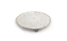 An early Victorian silver octolobed salver by John Samuel Hunt