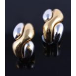 A pair of Italian two colour earrings