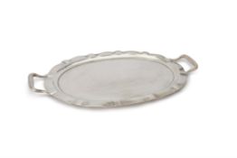 An Austro-Hungarian silver shaped oval twin handled tray by Vinzenz Mayer's Söhne