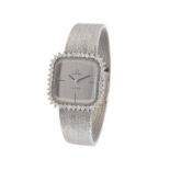 Omega, De Ville, ref. 8266, a lady's white gold coloured and diamond bracelet watch