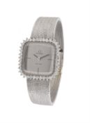 Omega, De Ville, ref. 8266, a lady's white gold coloured and diamond bracelet watch