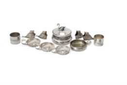 Nine Italian silver coloured items by Brandimarte