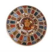 A Victorian gold Scottish hardstone brooch