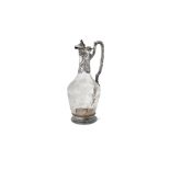 A French silver mounted glass claret jug by Edmond Tetard