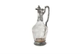 A French silver mounted glass claret jug by Edmond Tetard