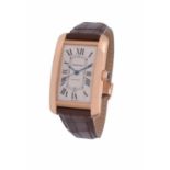 Cartier, Tank Americaine, ref. 2927, an 18 carat gold wrist watch