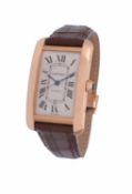 Cartier, Tank Americaine, ref. 2927, an 18 carat gold wrist watch