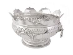 A silver Monteith type punch bowl by The Goldsmiths & Silversmiths Co. Ltd