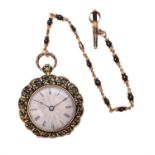 Paul Garnier, a French gold and enamel open face pocket watch