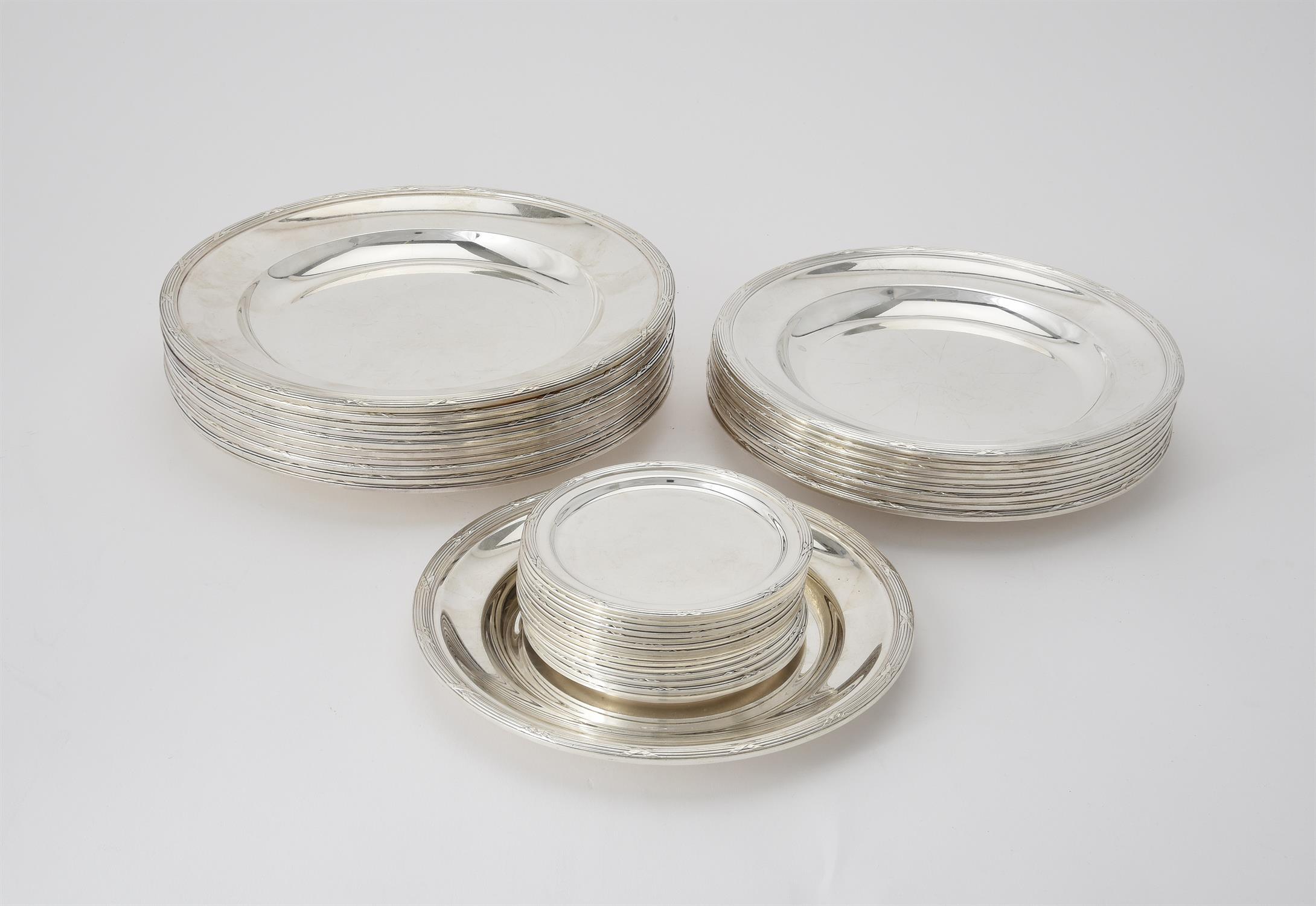 A French electro-plated part table service of plates, serving platters and trays - Image 6 of 8