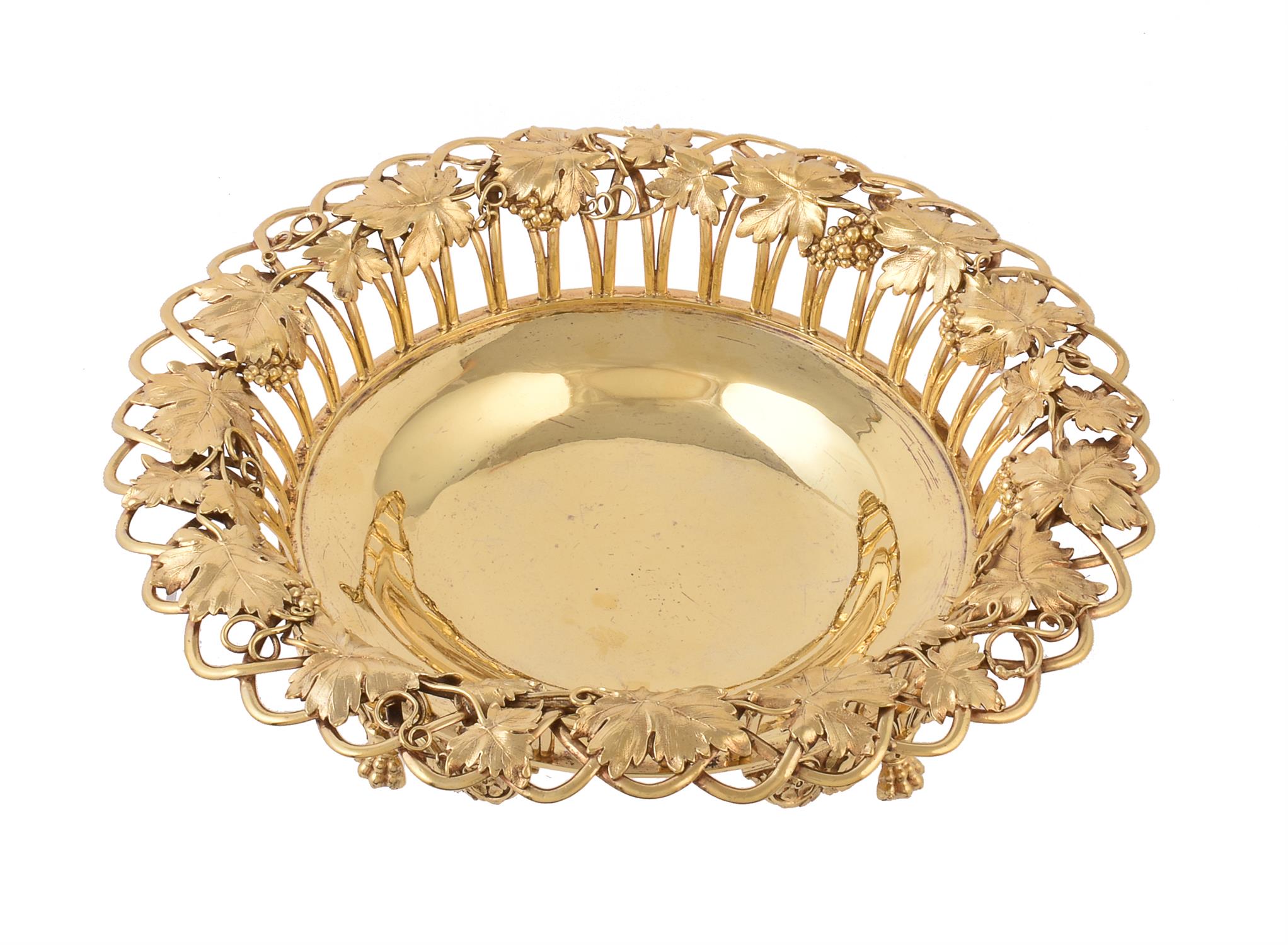 A George IV silver gilt circular dessert basket by William Eley & William Fearn - Image 2 of 2