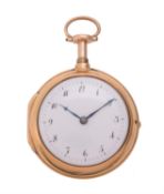 Justin Vulliamy, a 22 carat gold open face pair case pocket watch