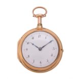 Justin Vulliamy, a 22 carat gold open face pair case pocket watch