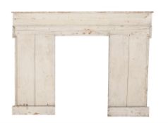 A cream painted wood fire surround