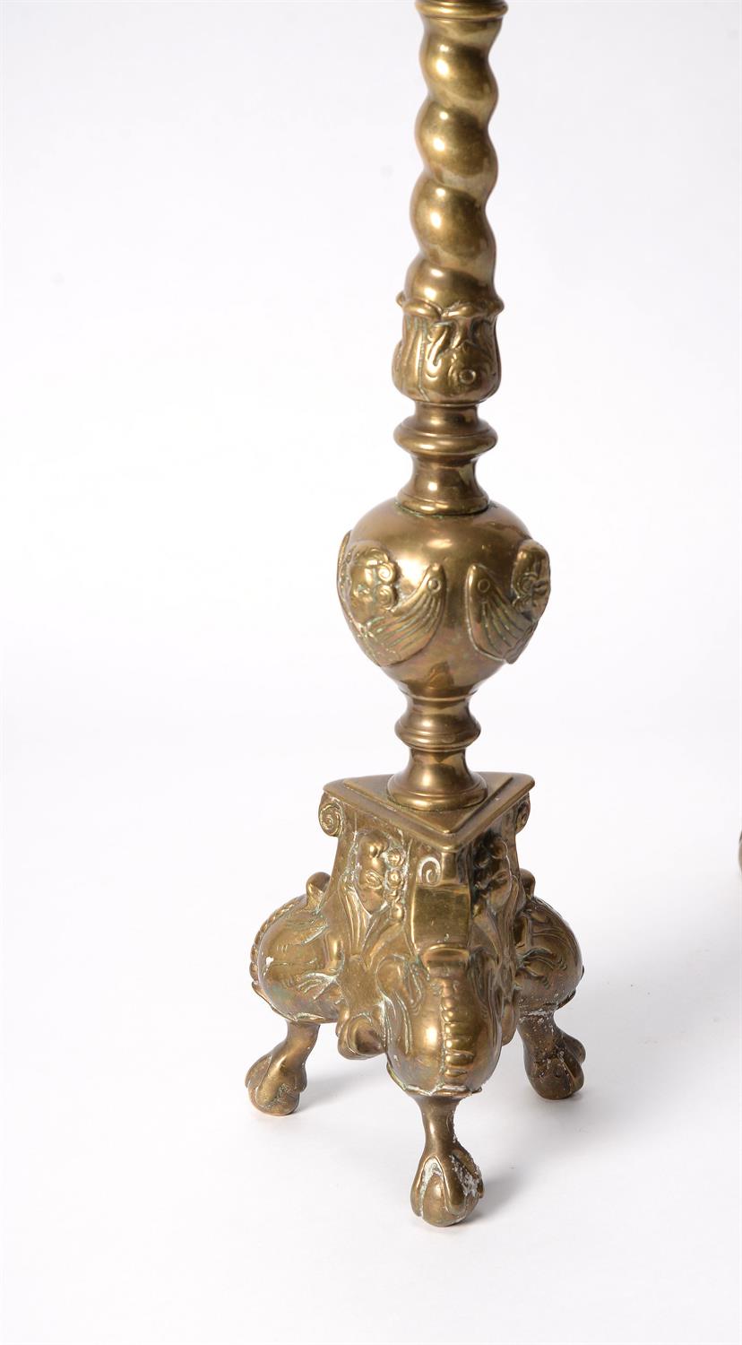 A Continental gilt bronze pricket altar stick - Image 2 of 3