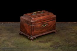 A George III mahogany tea caddy